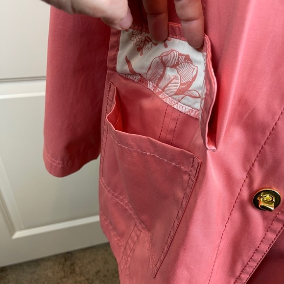 Isaac Mizrahi lightweight Coral Trench Coat L - Picture 6 of 16